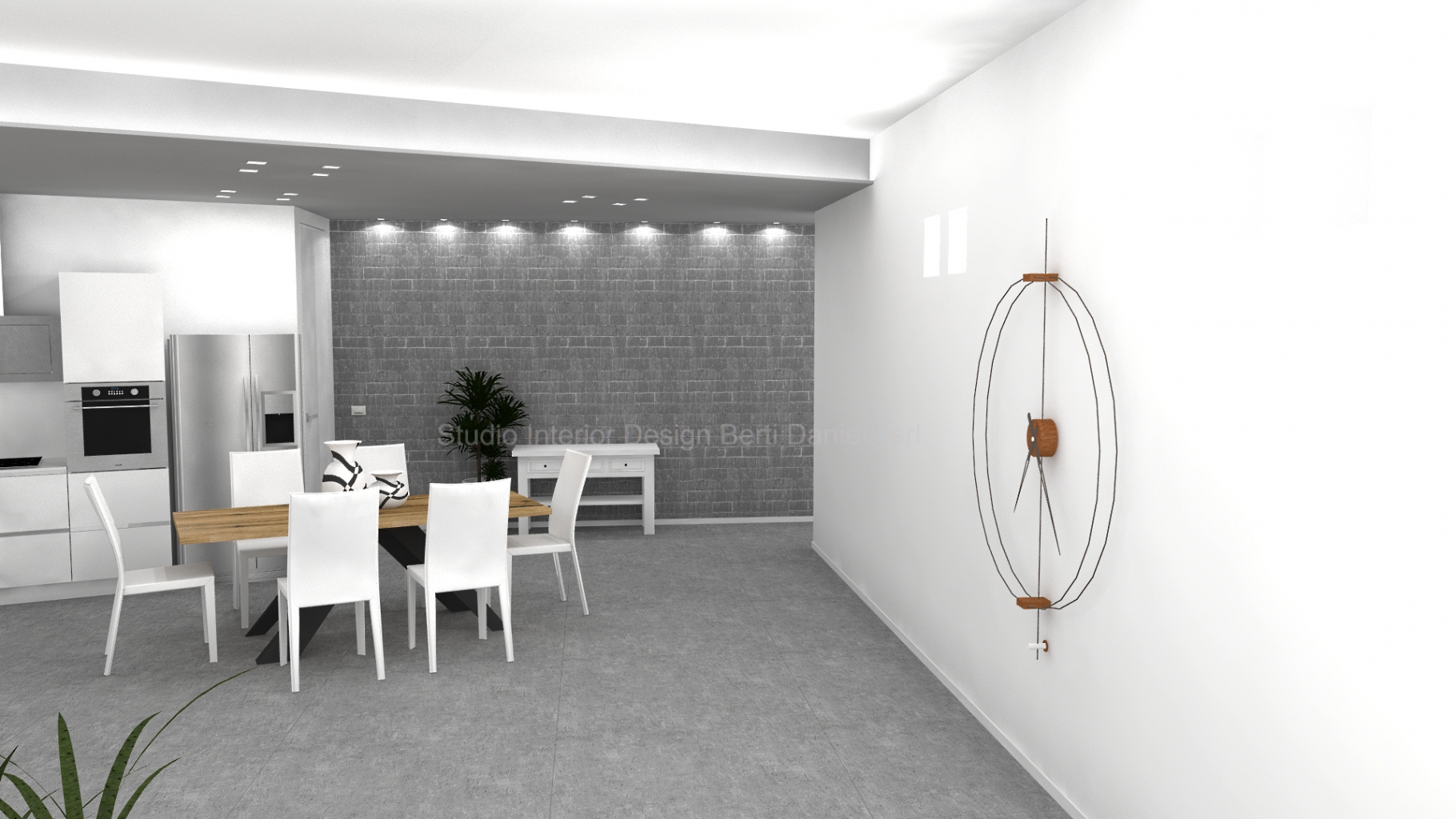 cucina openspace parete lightdesign